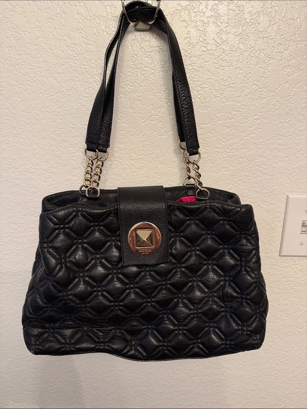kate spade Black Quilted Shoulder Bag with Gold-Tone Hardware